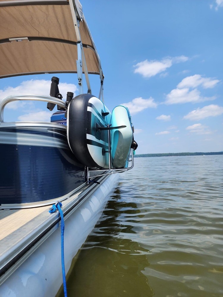 Pontoon Boat Dual Wake/Paddle Board Solution