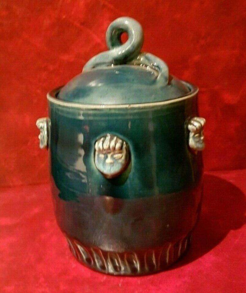 Stunning Blue Earthenware Pot