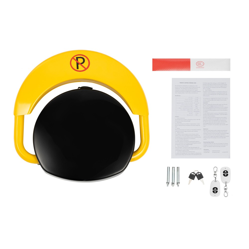 Automatic Parking Space Lock Remote Control Yellow Parking Barrier Waterproof
