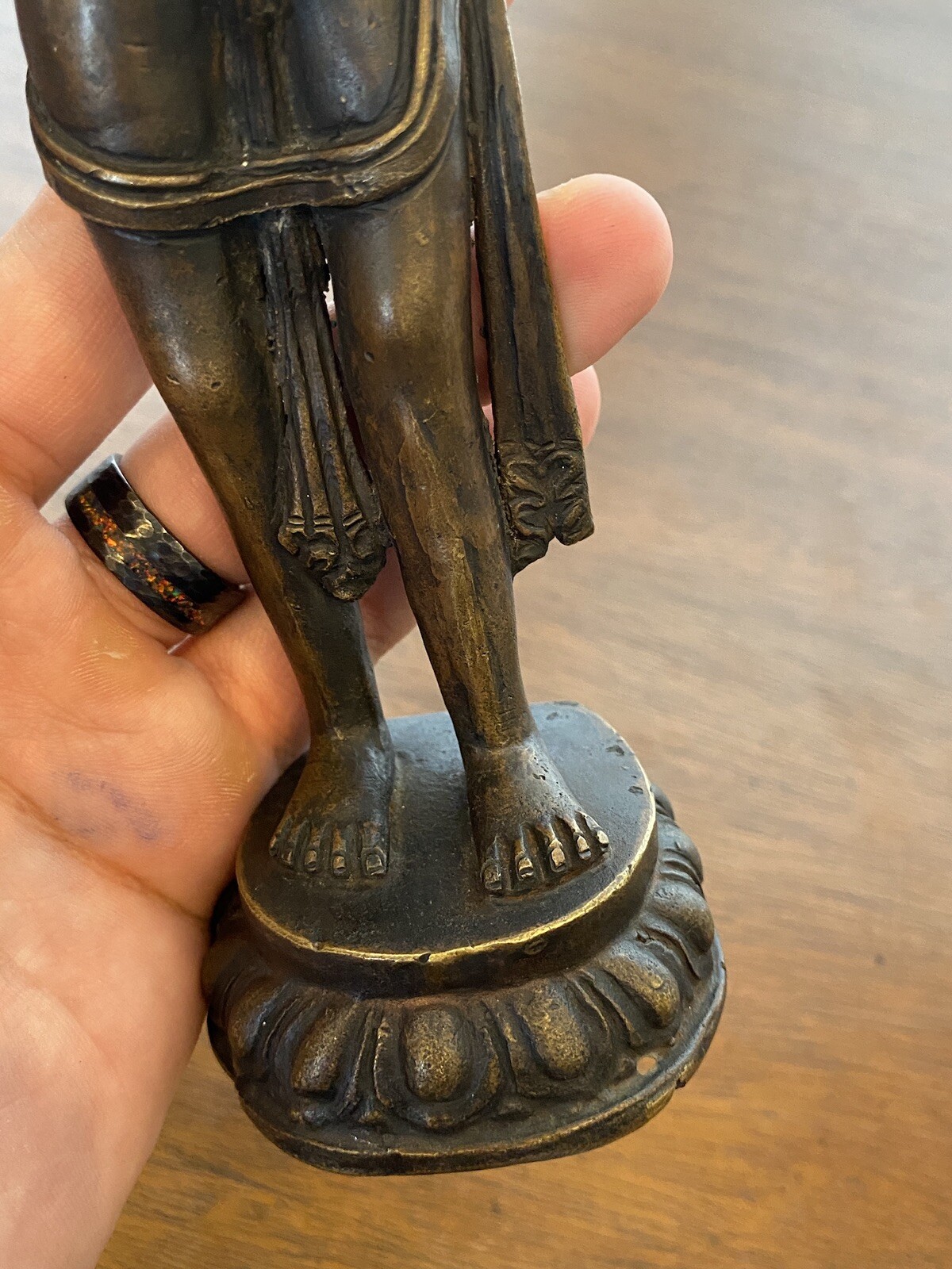 ANTIQUE Buddhist Deity Avalokiteshvara Bodhisattva Cast Bronze Sculpture 8.5"H