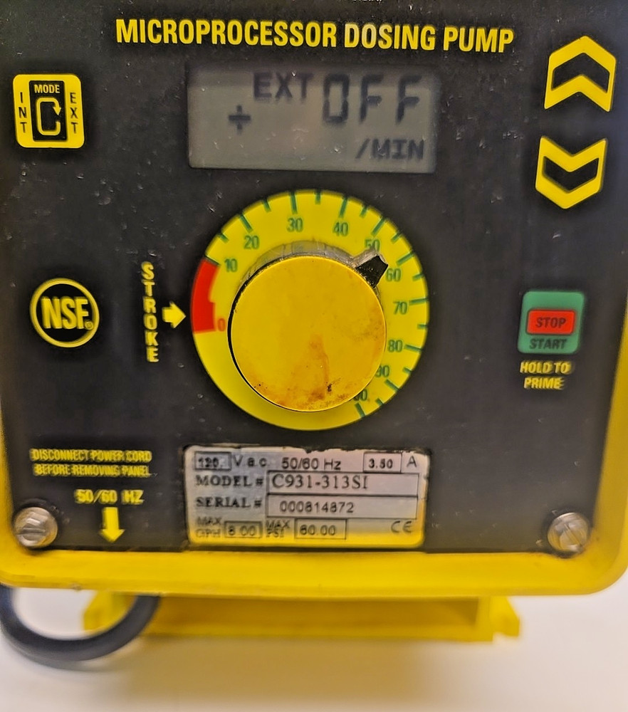 LMI MILTON ROY C931-313SI Microprocessor Dosing PUMP 8GPH 60 PSI