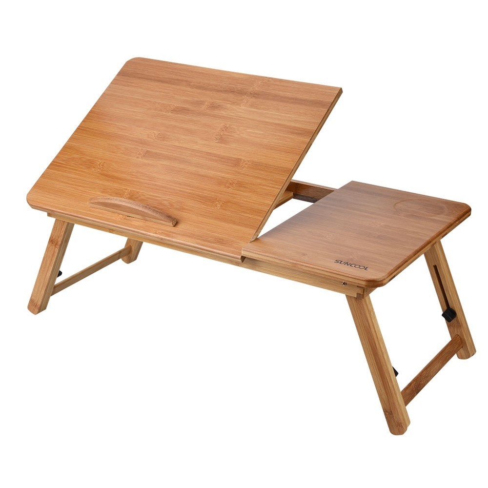 Sturdy Carbonized Bamboo Notebook Desk Height Foldable Laptop Cooling