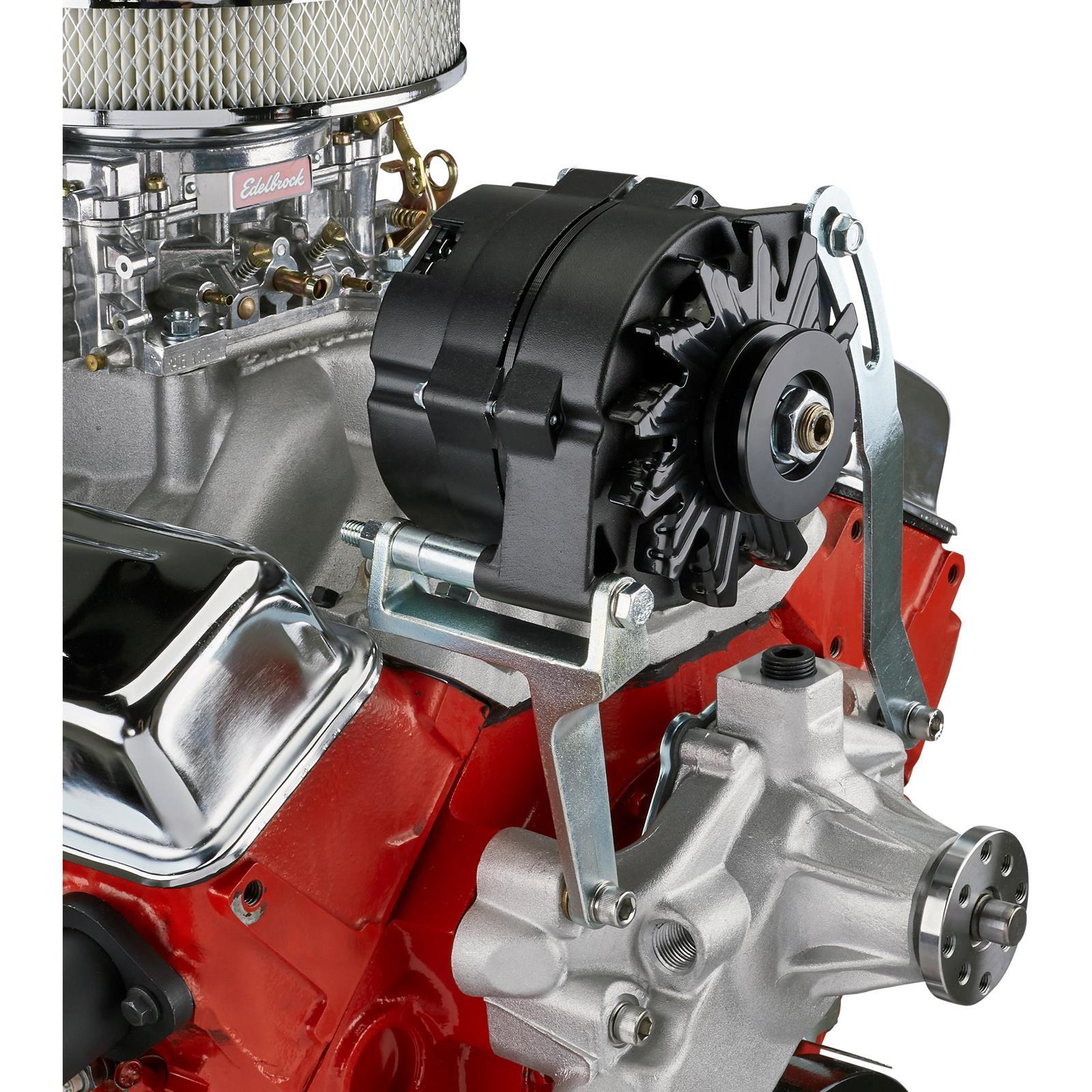 Small Block Chevy SBC 305 350 400 Upper High Mount Alternator Bracket Kit, Plain