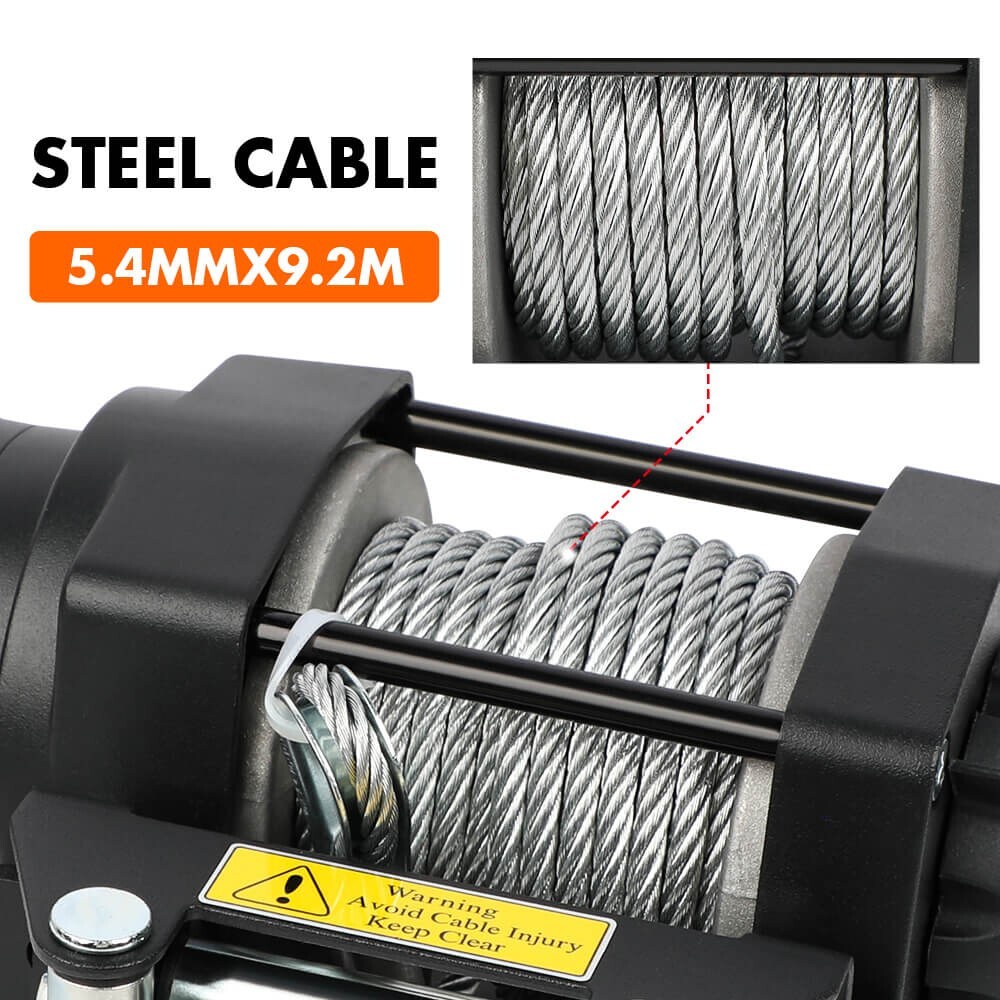 MNEMOSYNE Electric Winch 4500lb Steel cable Wireless Remote Towing ATV UTV 4×4