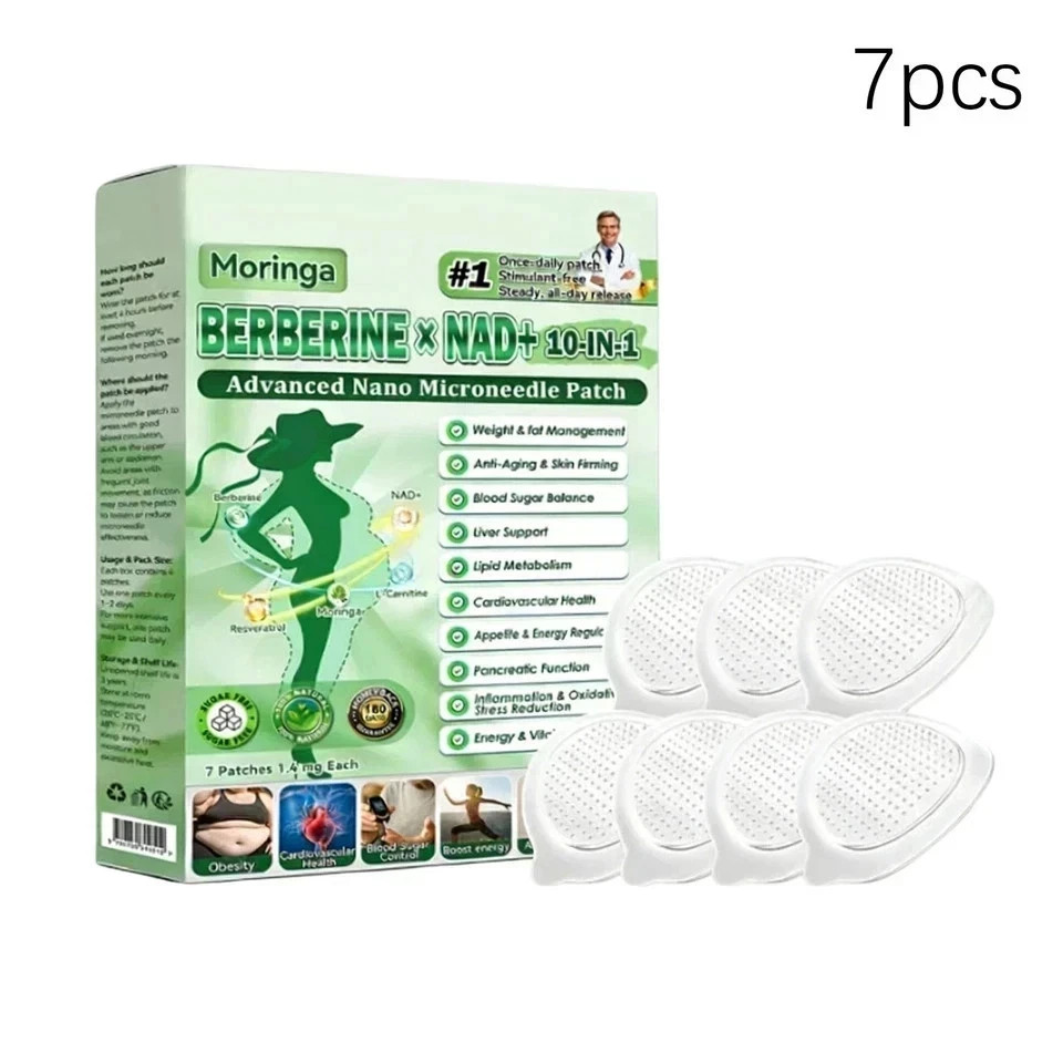 Moringa Berberine 10-in-1 Advanced Nano Microneedle Patch (7pcs/box)