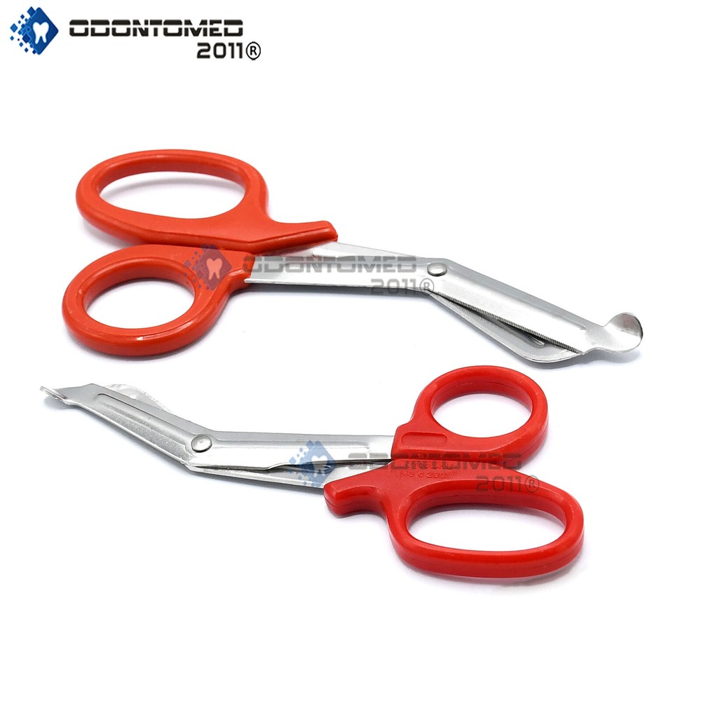 Red Utility Scissors 5.5'' & 7.25'' Multi-Purpose DIY EMS Universal 2 Shears Set