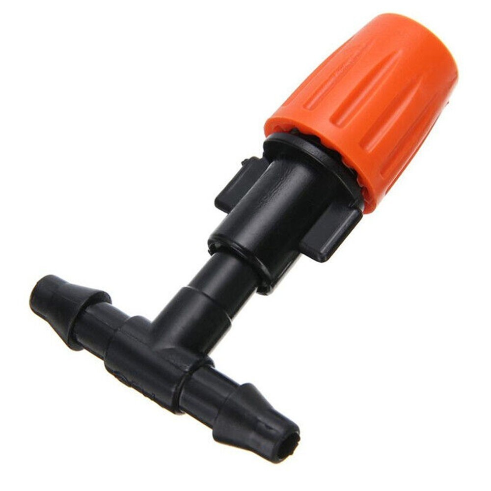 20/50pcs Single Orange Adjustable Atomizing Nozzle With Connector + 4/7 Pipe Tee