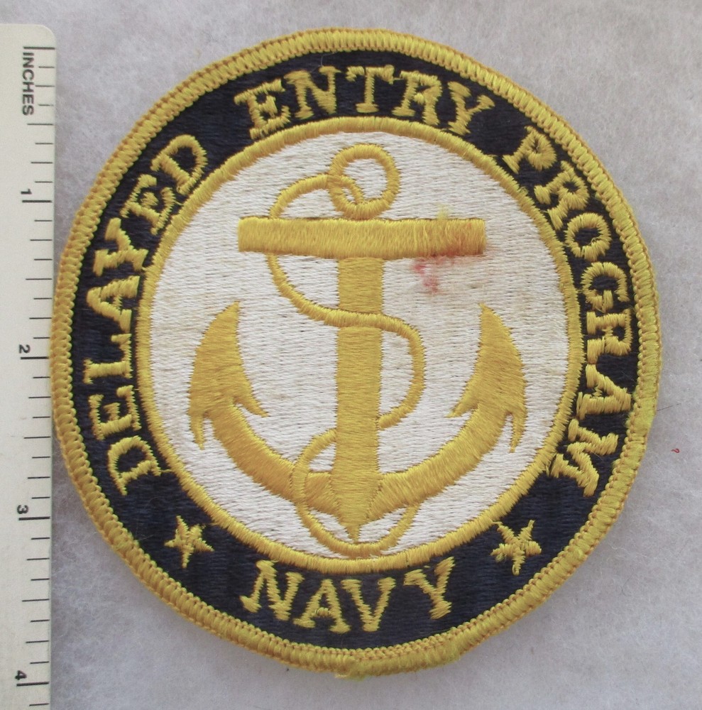 Original 1960s Vietnam War Vintage US NAVY DELAYED ENTRY PROGRAM PATCH Used
