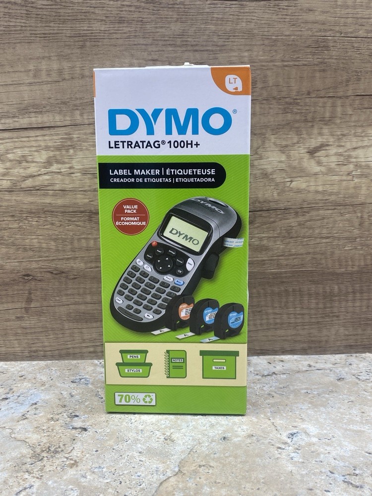 Silver Dymo Letratag 100H Versatile Handheld Label Maker Easy-To-Use Interface