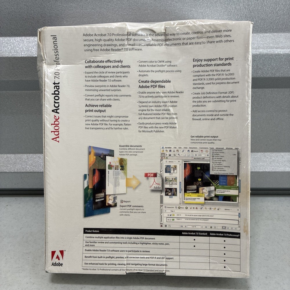 Adobe Acrobat 7.0 Professional For Mac (Upgrade VERSION) *NOS/ Sealed