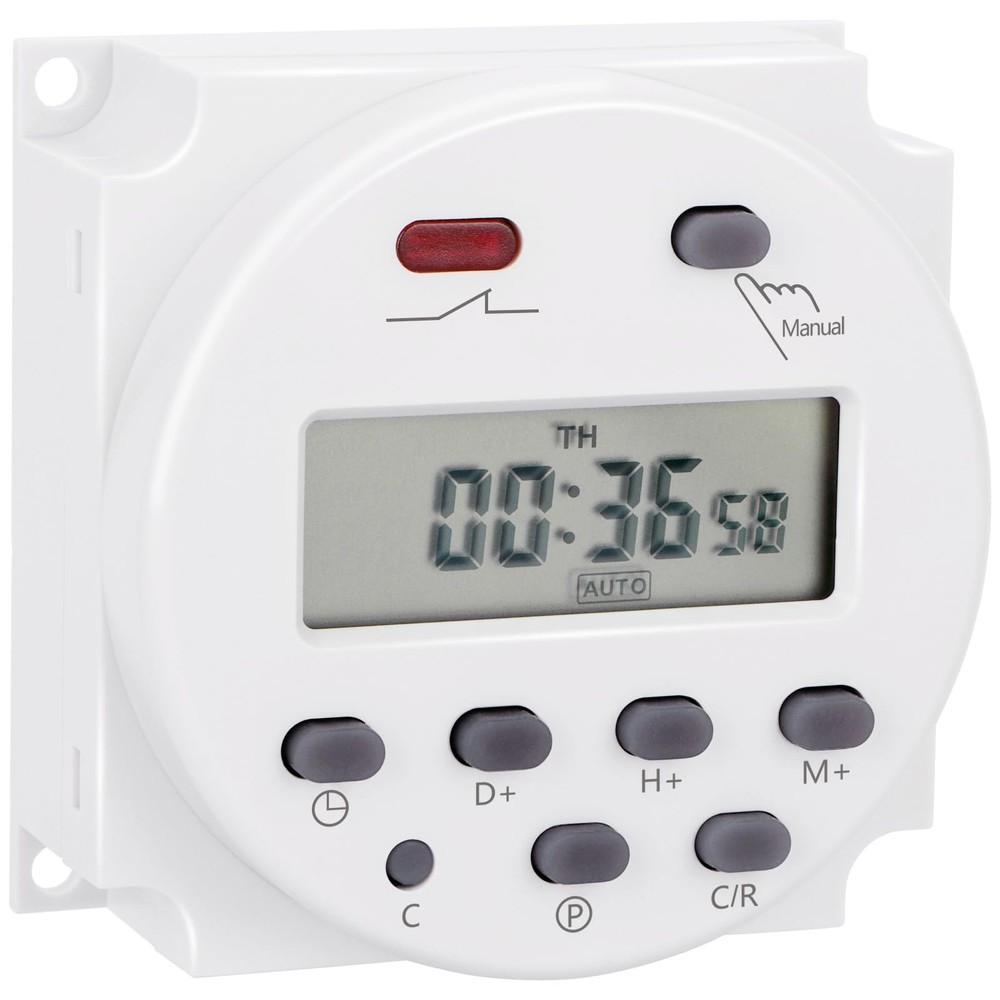 Digital LCD Timer Switch, DC/AC 12V 16Amp, Programmable, 28 Scheduled Times
