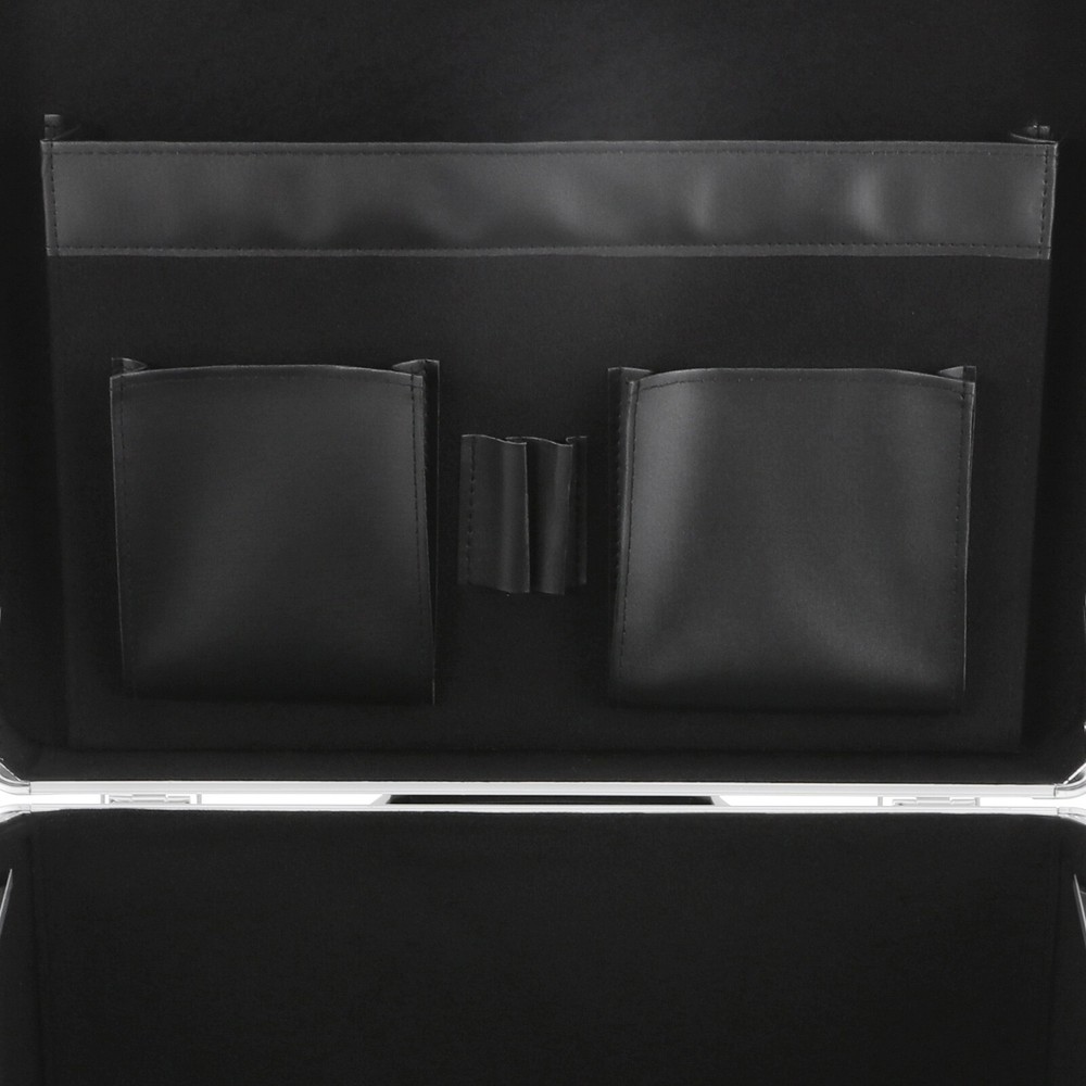 Striped style Rolling File Storage Case, Lockable File Box with Telescopic Pole