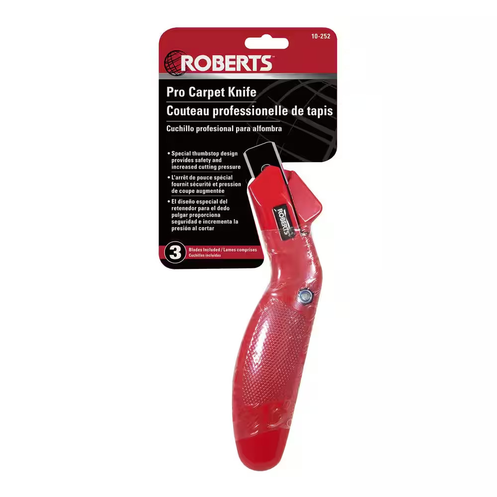 Professional Carpet Knife with Push Button for Quick Blade Change