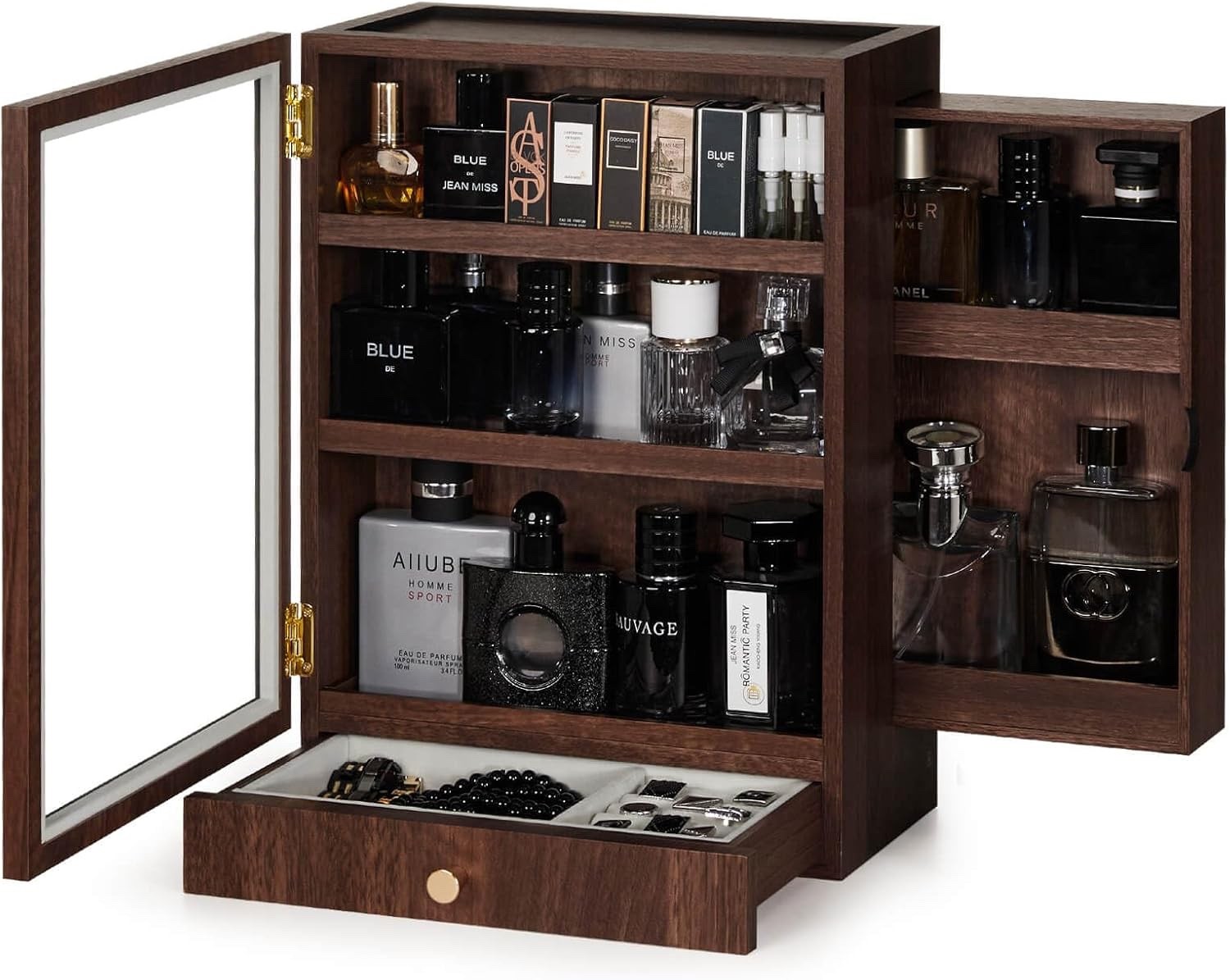 Homde Cologne Storage Organizer with Drawer - Men's Cologne Holder - Stylish ...