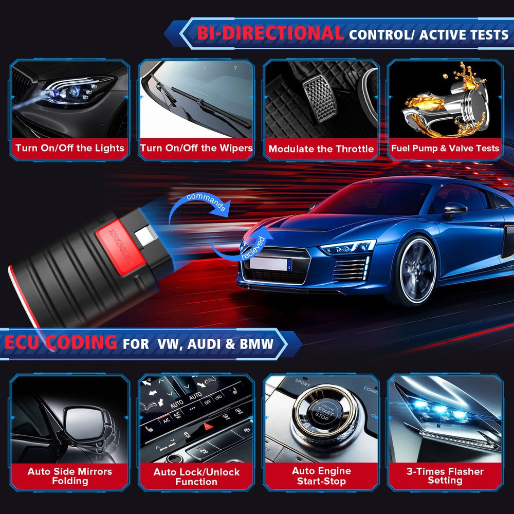 Kingbolen Ediag Bidirectional All System Scanner Car Diagnostic Tool Key Coding