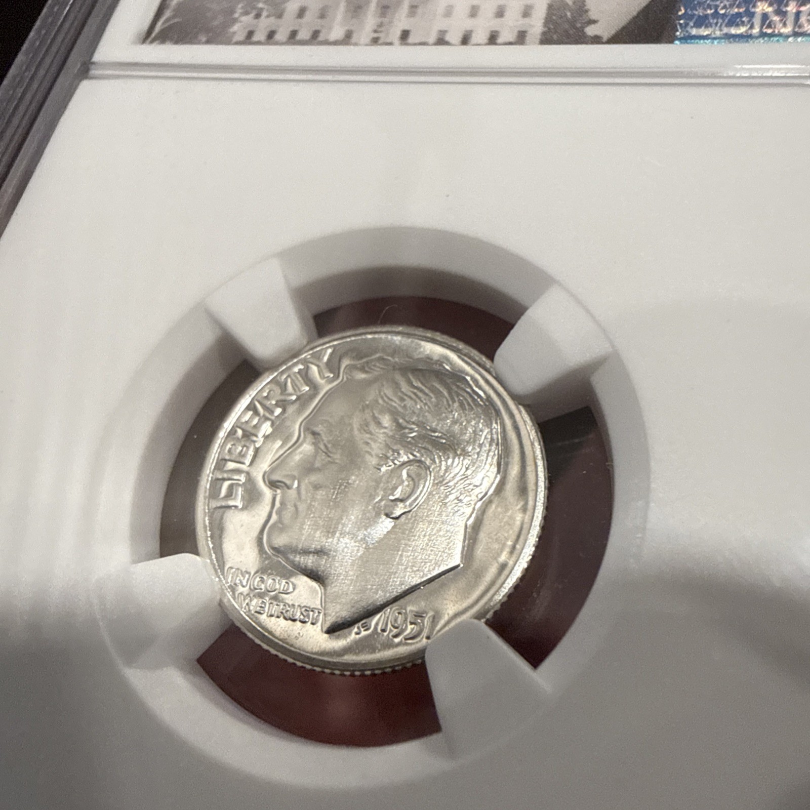 1951 NGC PF68 90% Proof Silver Roosevelt Dime 10c Portrait Lbl