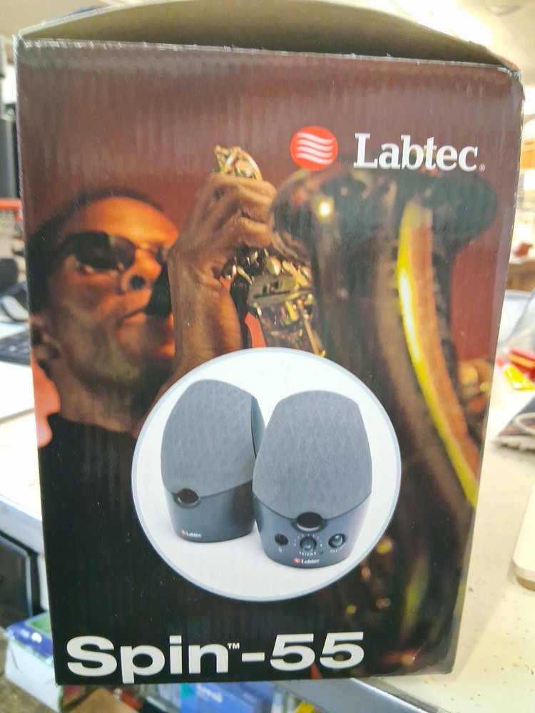 Labtec Spin-55 Multi-purpose Stereo Speaker Pair Brand New