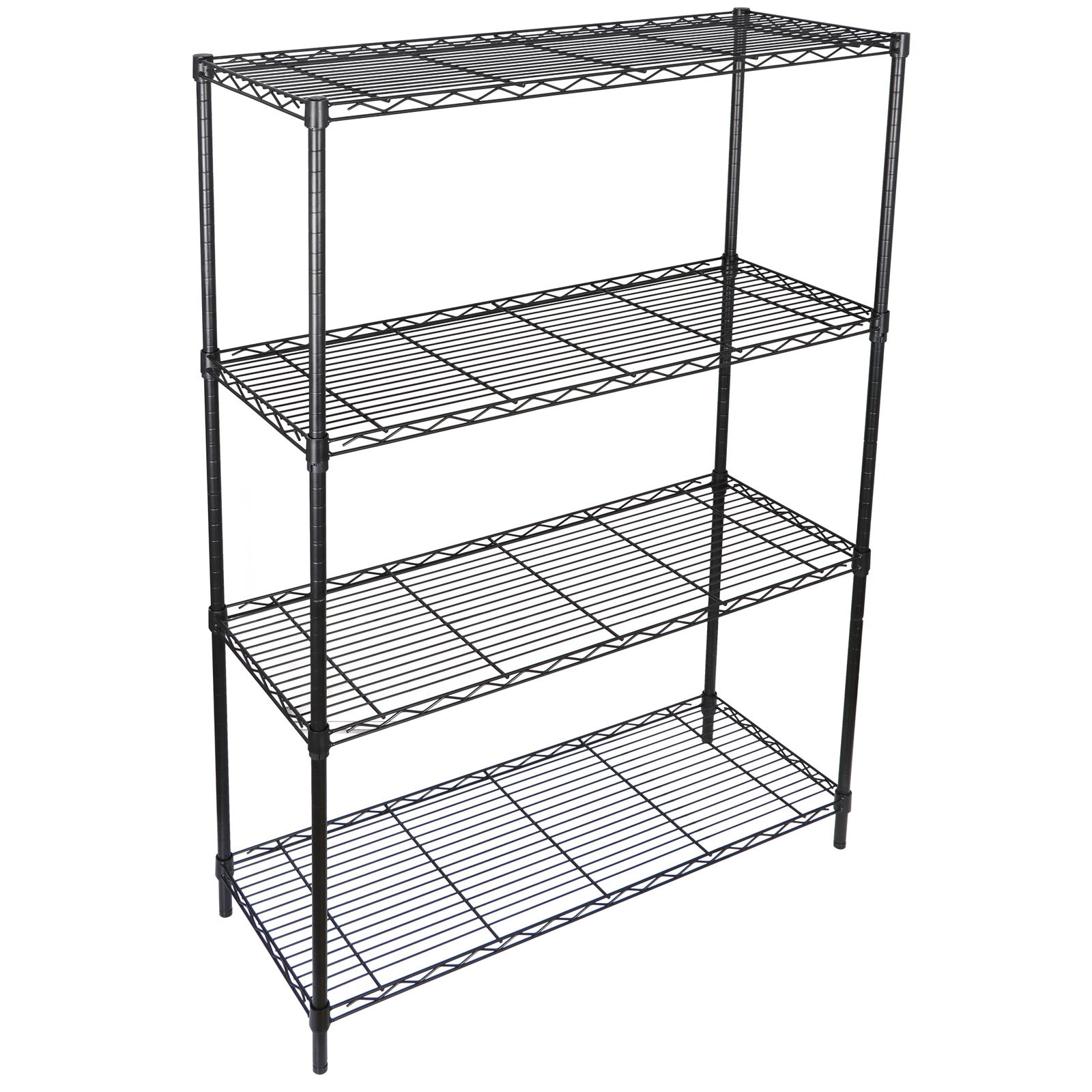 4-Tier Metal Wire Shelf Rack Storage Shelving Unit Organizer for Kitchen Black