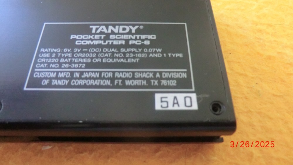 VINTAGE TANDY PC-6 BASIC Pocket Computer