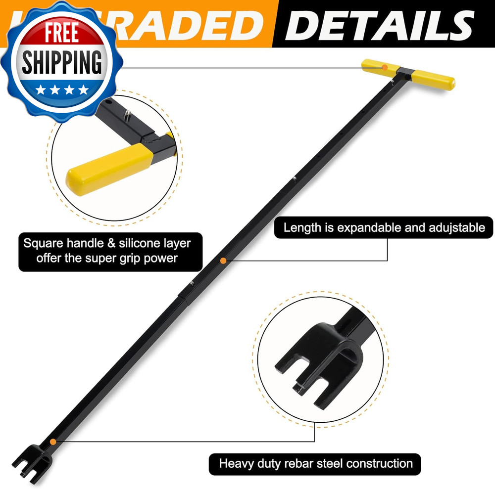 37 Inch Water Meter Key, Adjustable Length, 4-Way Multi-Functional Utility Key,