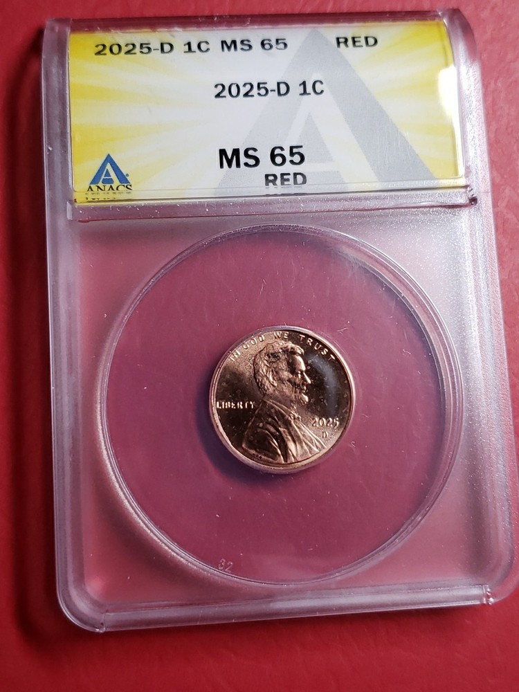 2025 D Lincoln Shield Cent ANACS MS65 Red
