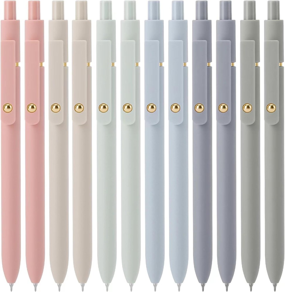Quick-Drying Ink Rollerball Pens 24 Pcs Morandi-Black