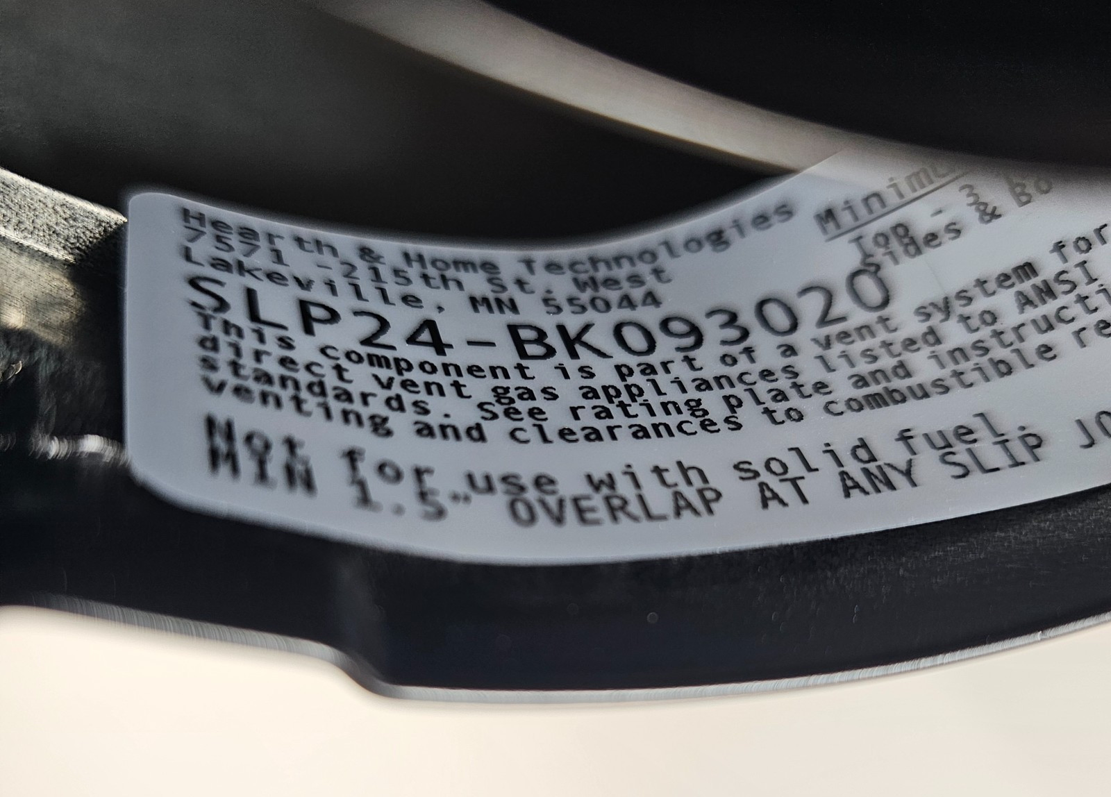 Hearth & Home SLP24-BK 24in Black Pipe Direct Vent Gas Stove Fireplace New