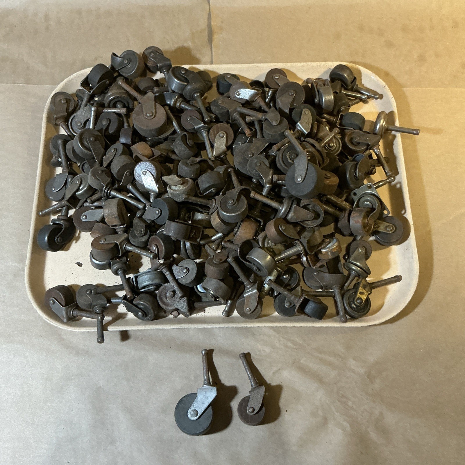 Group Of 130+ Wood/Metal Furniture Casters As Is INV-JDJ79