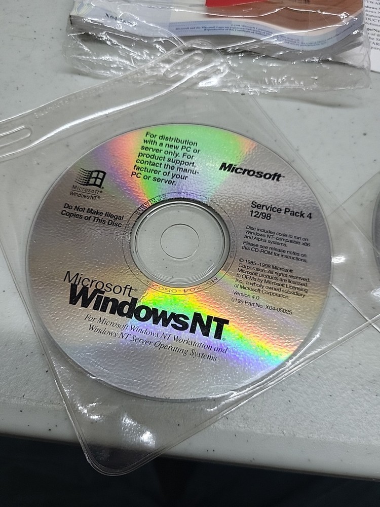 Microsoft Windows NT Workstation Version: 4.0 Processor Edition