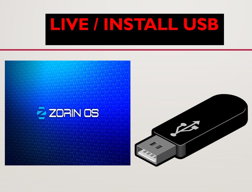 Zorin OS 17.2 CORE 64bit USB Drive Linux Bootable Live or Install