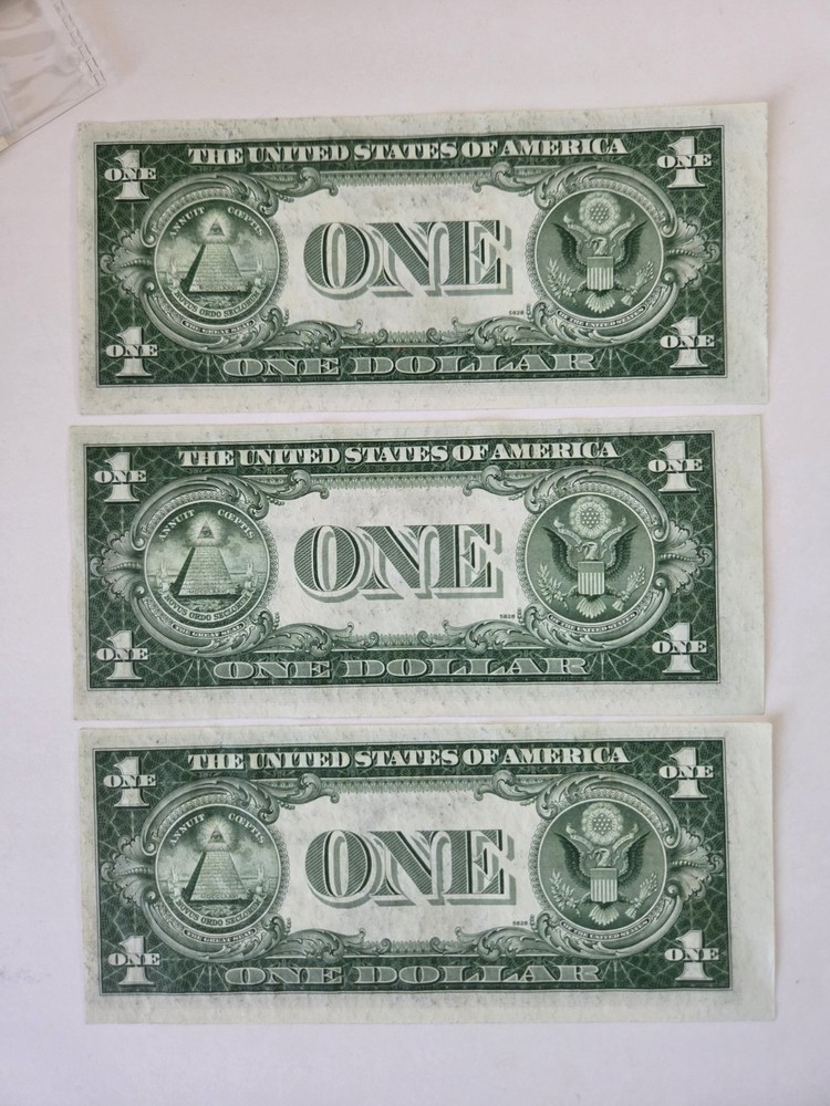 1935 Series E Silver Certificate Consecutive Star Notes 30961368 D* /69 D*/70 D*
