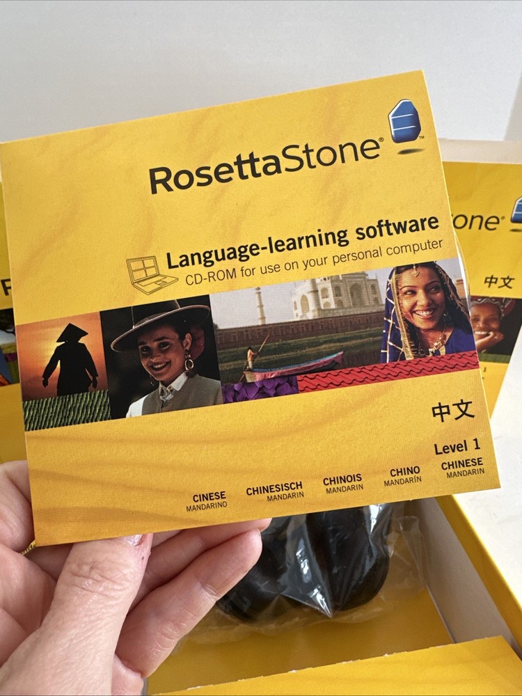 Rosetta Stone Version 3 Level 1 Chinese Mandarin WIN/MAC CD-ROM Unused Headphon