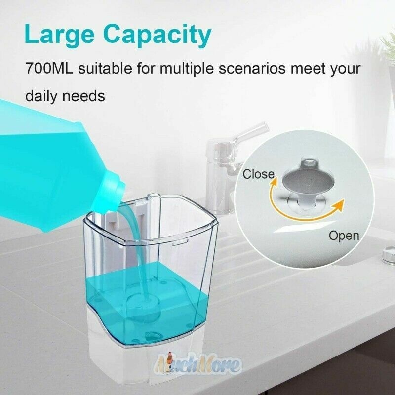 2x Automatic Liquid Soap Dispenser 700ML IR Sensor Wall Mount Gel/Soap Container