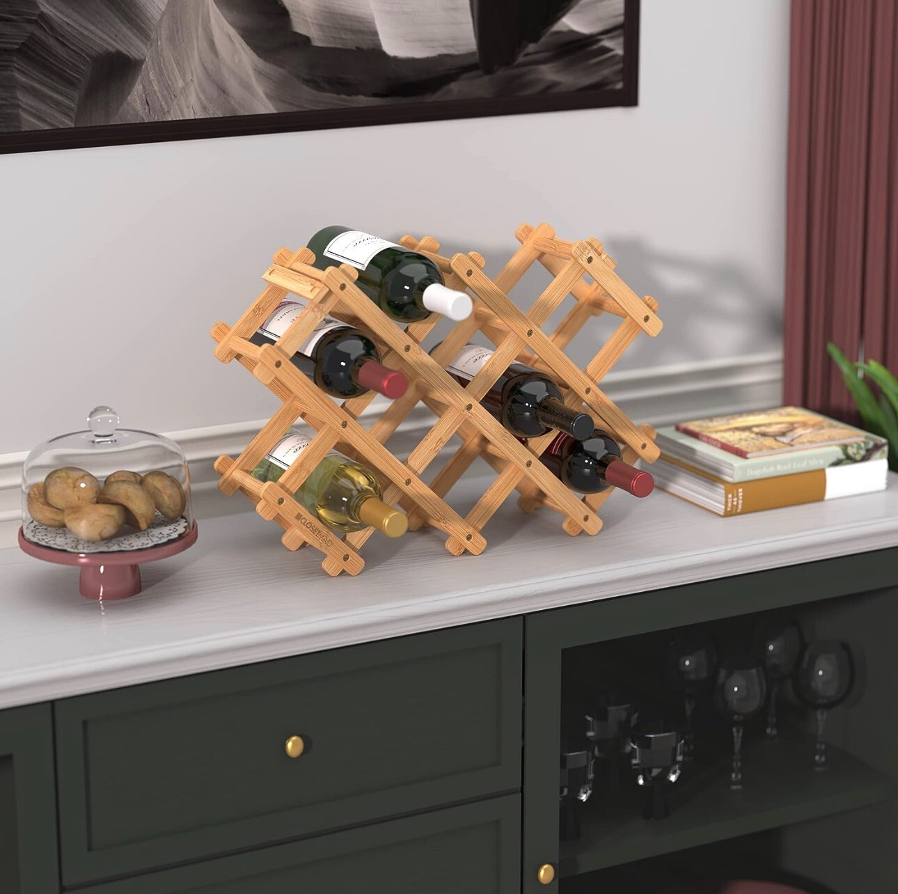 Bamboo Wine Rack, Wine Table Top Holder