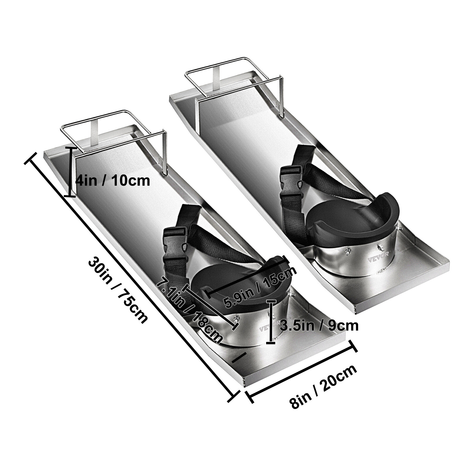 VEVOR Concrete Knee Boards Knee Sliders 30" x 8" Pair w/ Knee Pads for Concrete
