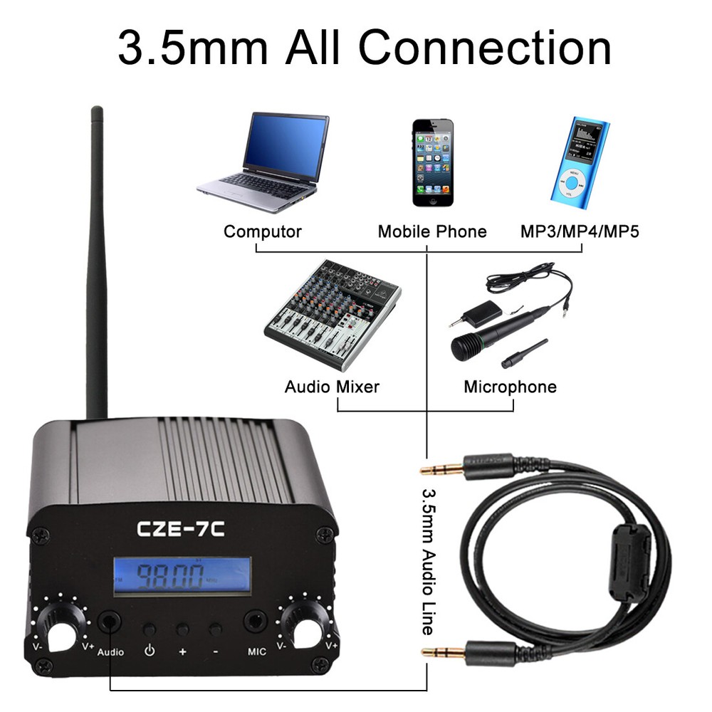 Fm Transmitter For Broadcast radio 7W Fm Transmitter + Short Antenna Kit Sale