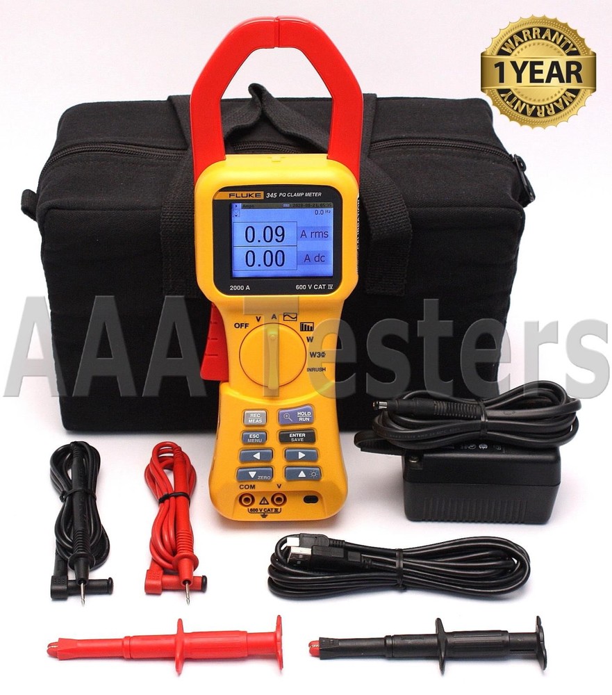 Fluke 345 Single Phase Power Quality Clamp Meter DC Current 2000A