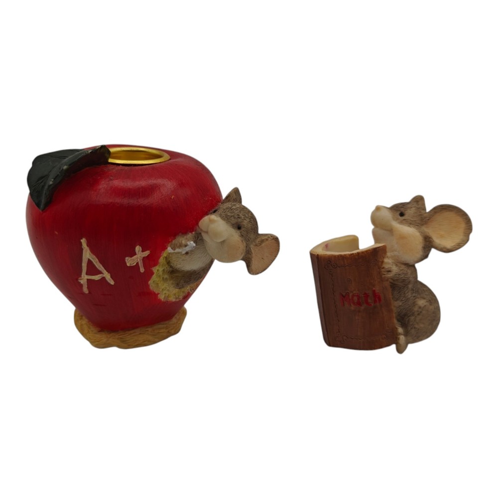 Apple Candle Holder W Mouse Teacher Abc Math