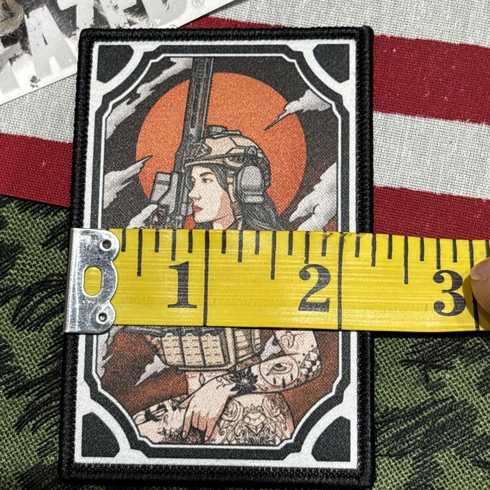 Woman Warrior Tactical Hook Loop Patch High Quality 2x3.5”