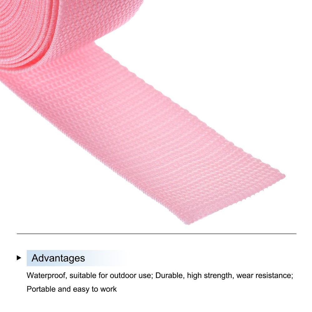 Lightweight Polypropylene Webbing Strap 0.8" 10 Yard Backpack Pink