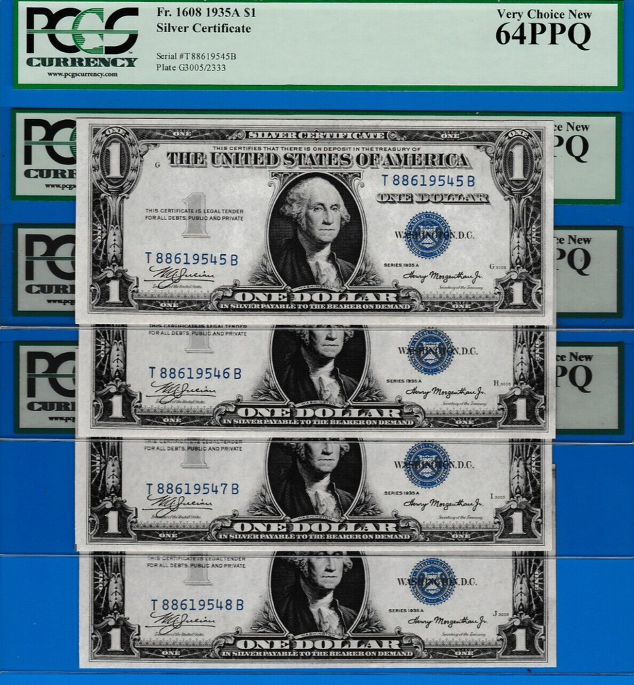 $1 BIRTH YEAR "1954" 1935 A SILVER CERTIFICATE ONE NOTE PCGS