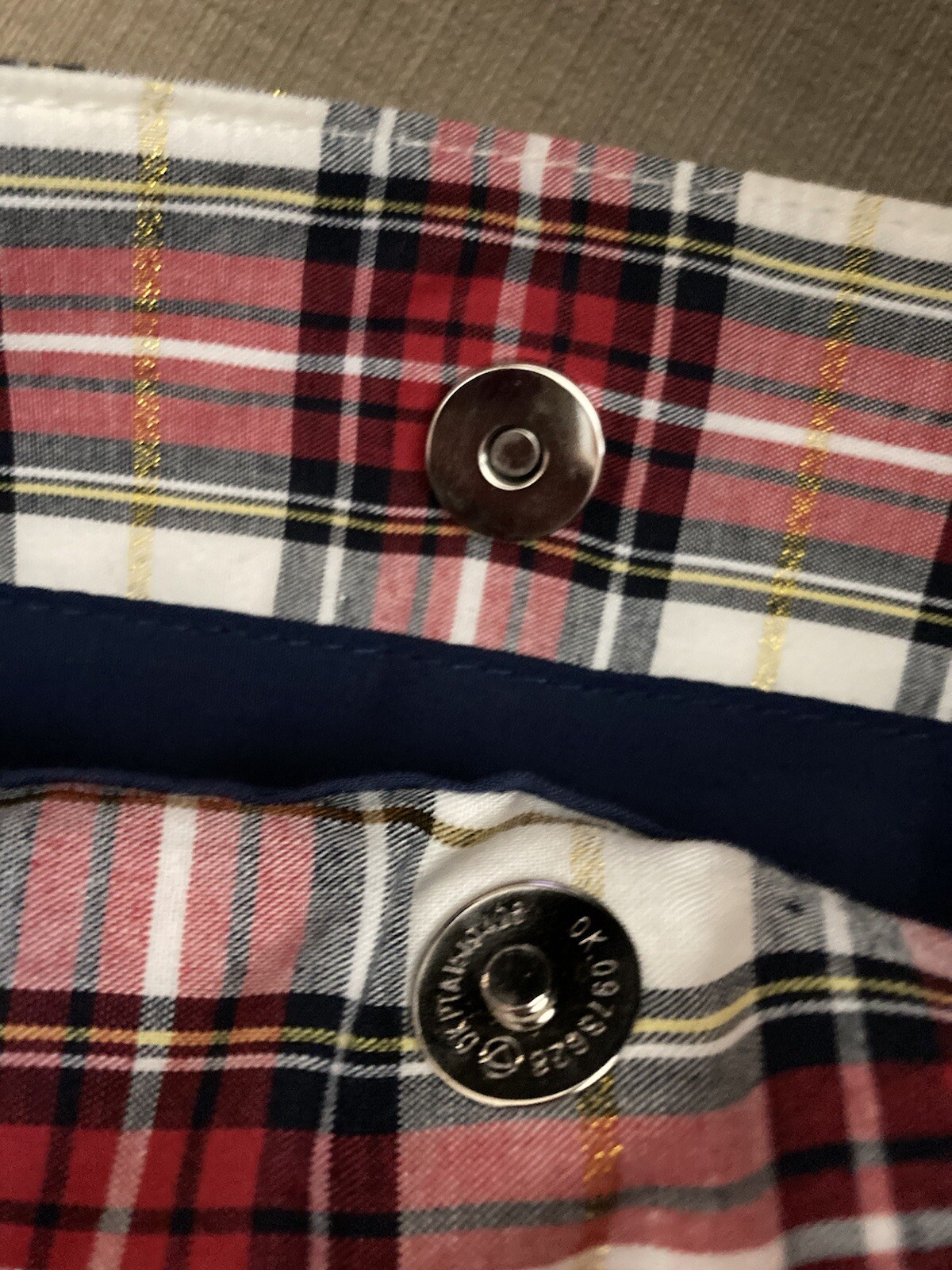 Walt Disney World Disneyland Resort Holiday Plaid Mickey Mouse Tote Bag With Tag