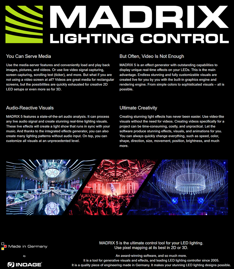 IA-SW-005001 MADRIX V5 KEY Starter Kit Software DMX Control 2D 3D Pixel Mapping