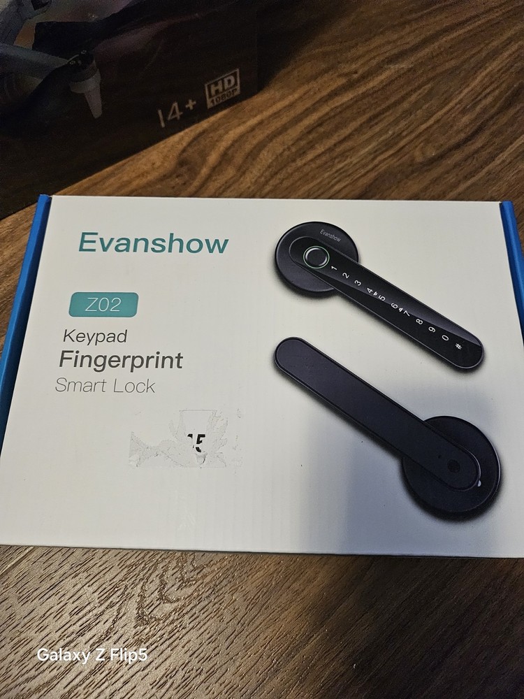 Evanshow Z02 Keypad Fingerprint Smart Lock Black Modern Rectangle