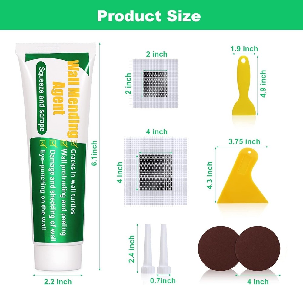 Drywall Repair Kit - 2 Pcs Spackle Patch with Scraper for Easy Wall Repairs