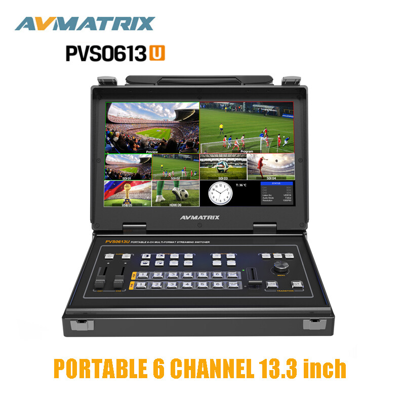 Avmatrix PVS0613U 6CH SDI/HDMI Multi-format Streaming Switcher 13.3" IPS Display