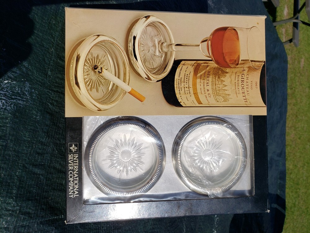 Silverplate Coaster set of 4 w packaging
