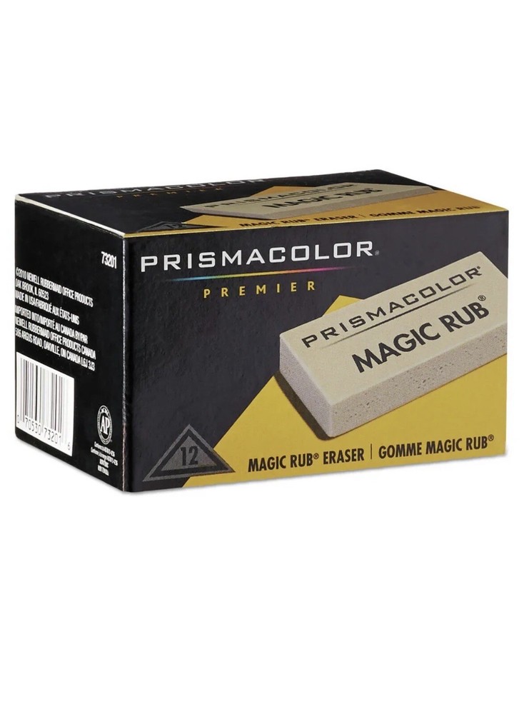 Prismacolor Magic Rub Eraser, Rectangular Block, Medium, Off White, Dozen New
