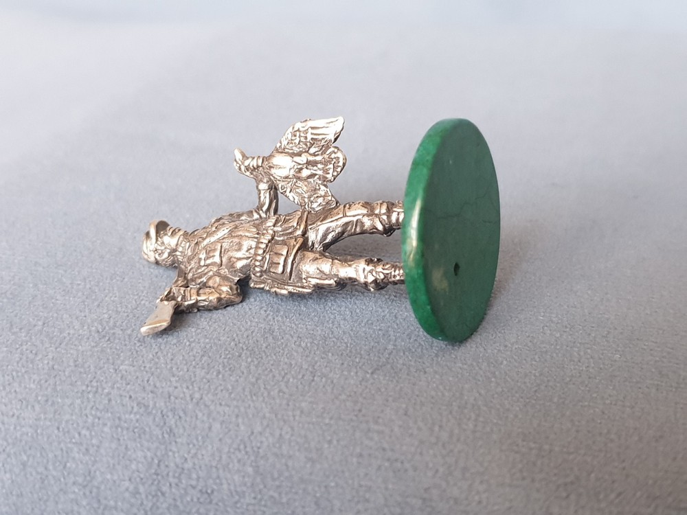 Hunter. Rifle. Game. Sterling silver 925. Height 45 мм.