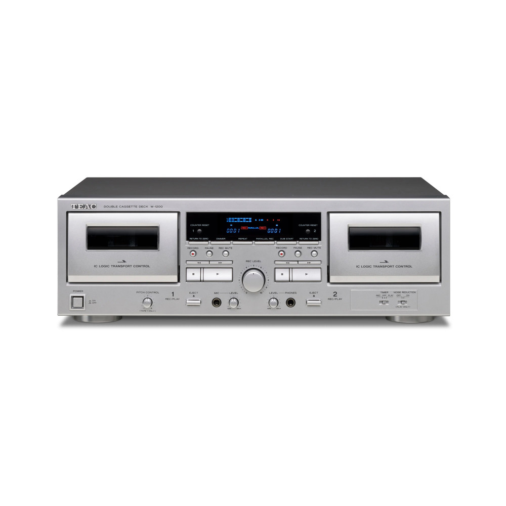 TEAC W-1200 Double Cassette Deck Player (W1200S) - Silver